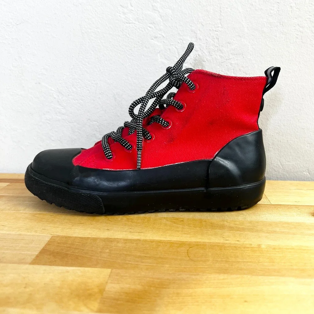 Hunter for Target Sneakers High Top‎ Canvas Rubber Dipped Red Kids Size 2